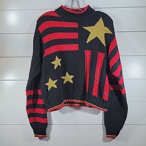Liz Claiborne Sweaters - Vtg Liz Claiborne LizWear Cable knit Oversized mock turtleneck Sweater